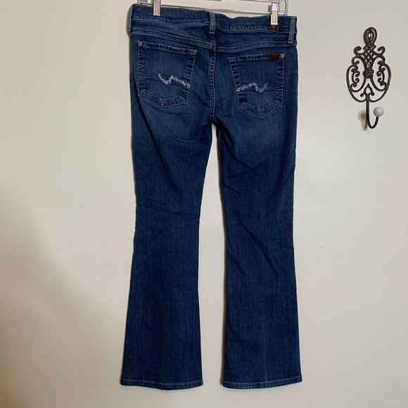 7 For All Mankind Bling Pocket Boot Cut Jeans - Picture 2 of 7